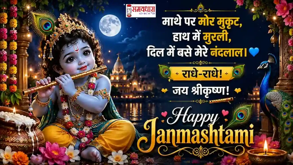 Janmashtami 2026 Wishes बाल गोपाल की दिव्य मुस्कान वाली Janmashtami 2026 शुभकामना इमेज