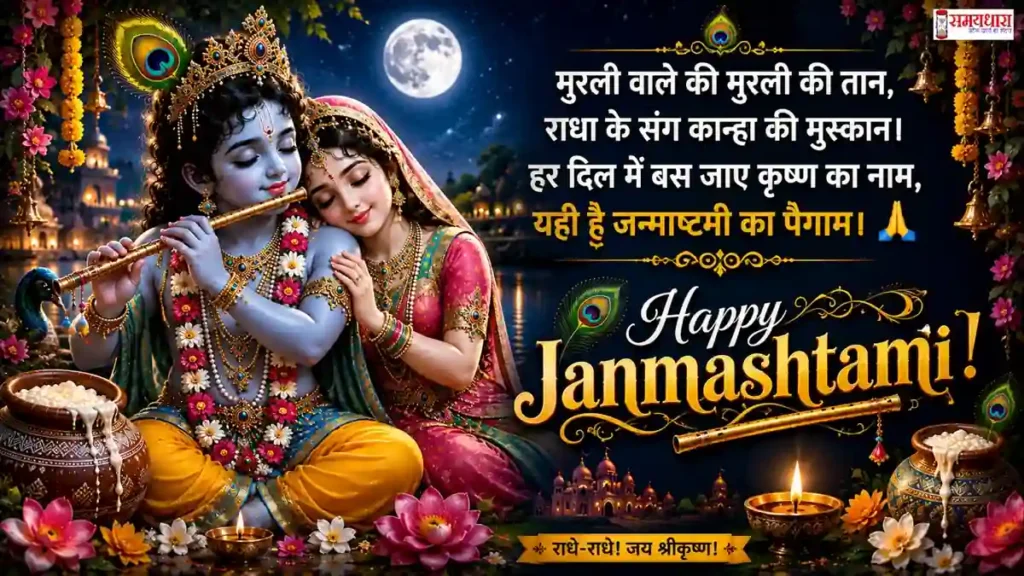 Janmashtami 2026 Wishes राधा कृष्ण की दिव्य छवि के साथ Janmashtami 2026 Wishes