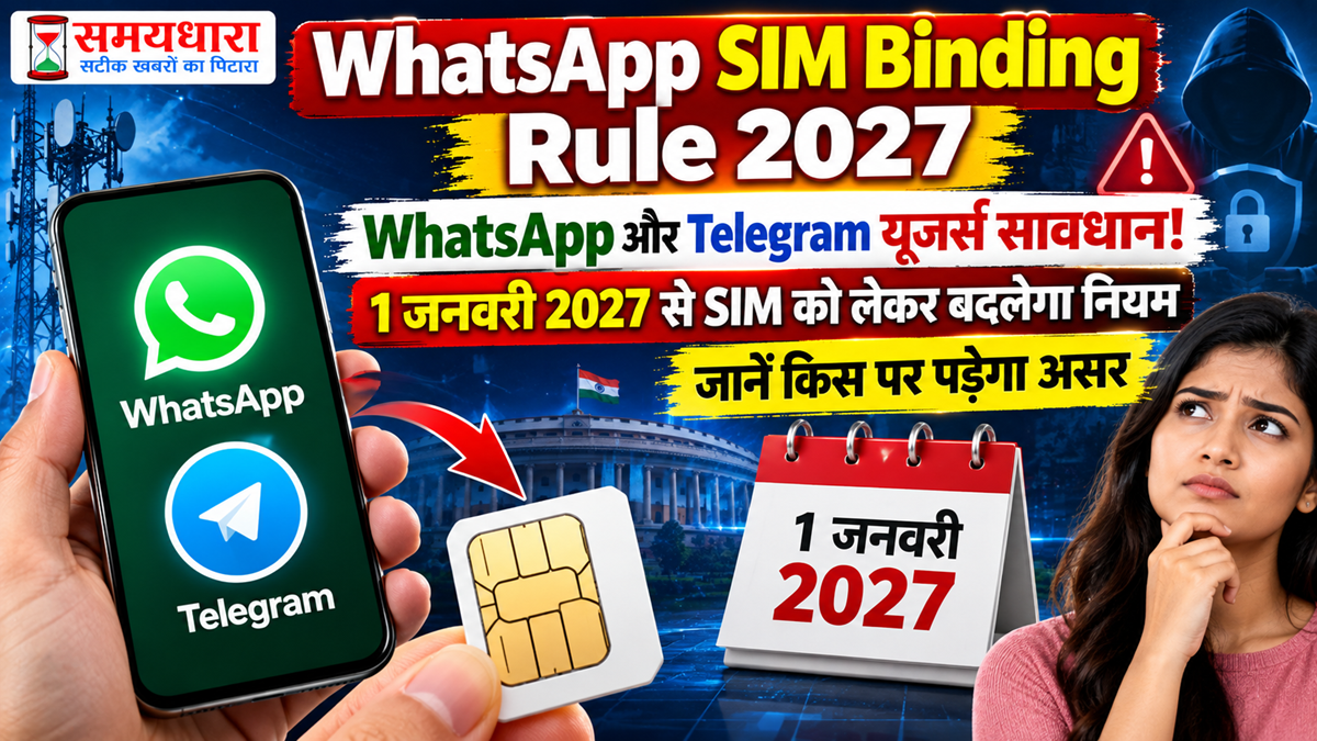 WhatsApp SIM Binding Rule 2027 और WhatsApp Telegram यूजर्स पर नए नियम का असर Image Title: WhatsApp SIM Binding Rule 2027